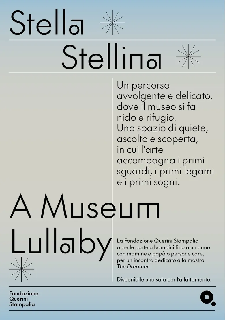 Locandina di Stella Stellina, A Museum Lullaby: un percorso per bambini fino a un anno alla Fondazione Querini Stampalia, con sala per l'allattamento.